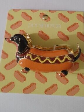 BNWT Viral Persimmon Dachshund Weenie Dog Hair Claw Clip